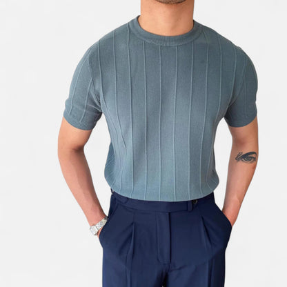 Valmoirmode | Men's Premium Ribbed Knit T-Shirt – Elevated Everyday Elegance