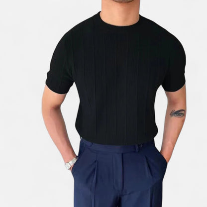 Valmoirmode | Men's Premium Ribbed Knit T-Shirt – Elevated Everyday Elegance