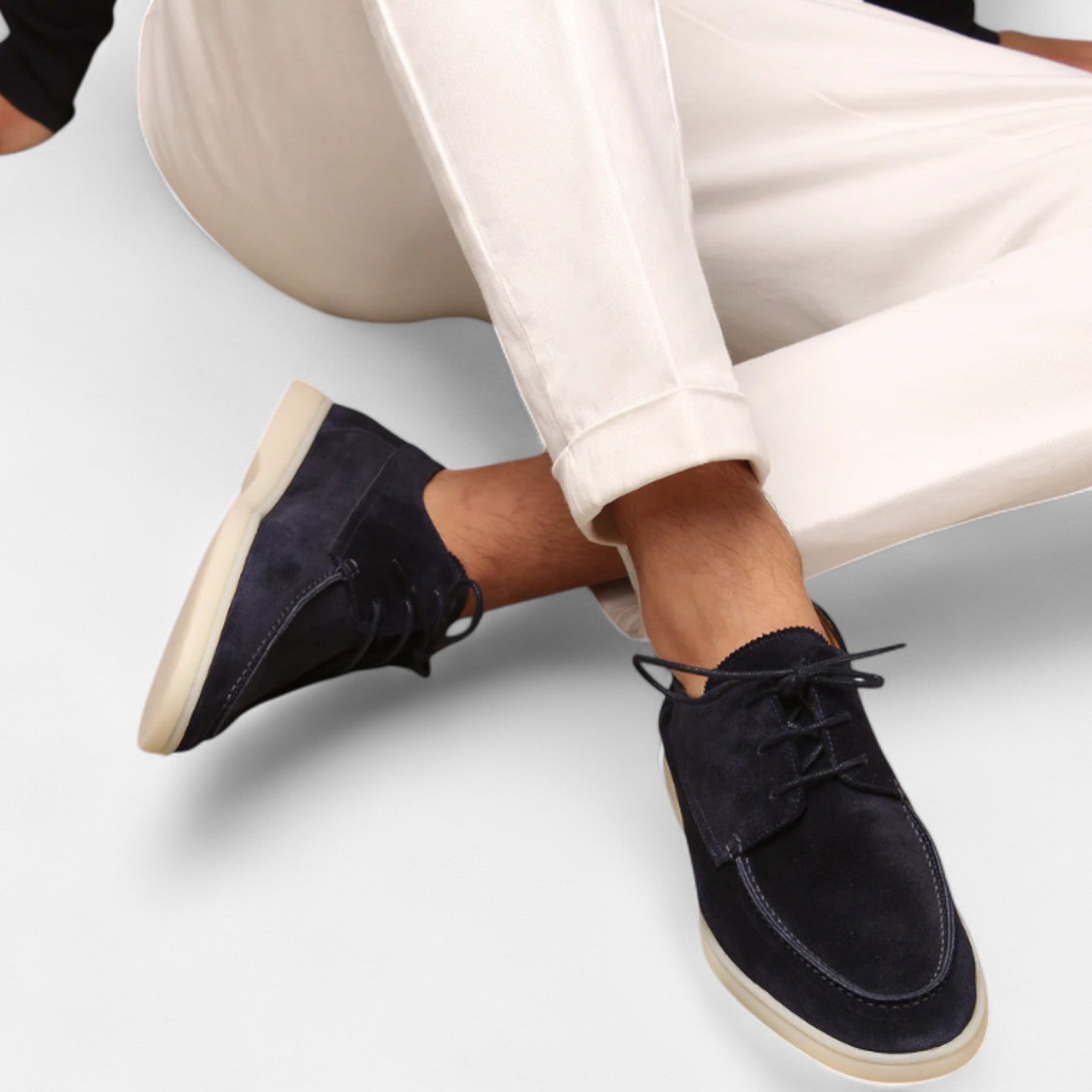 Valmoirmode | Men’s Suede Lace-Up Moccasins – Smart Casual Elegance