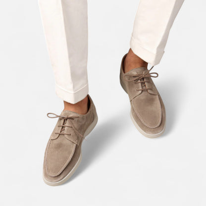 Valmoirmode | Men’s Suede Lace-Up Moccasins – Smart Casual Elegance