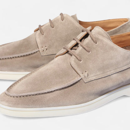 Valmoirmode | Men’s Suede Lace-Up Moccasins – Smart Casual Elegance