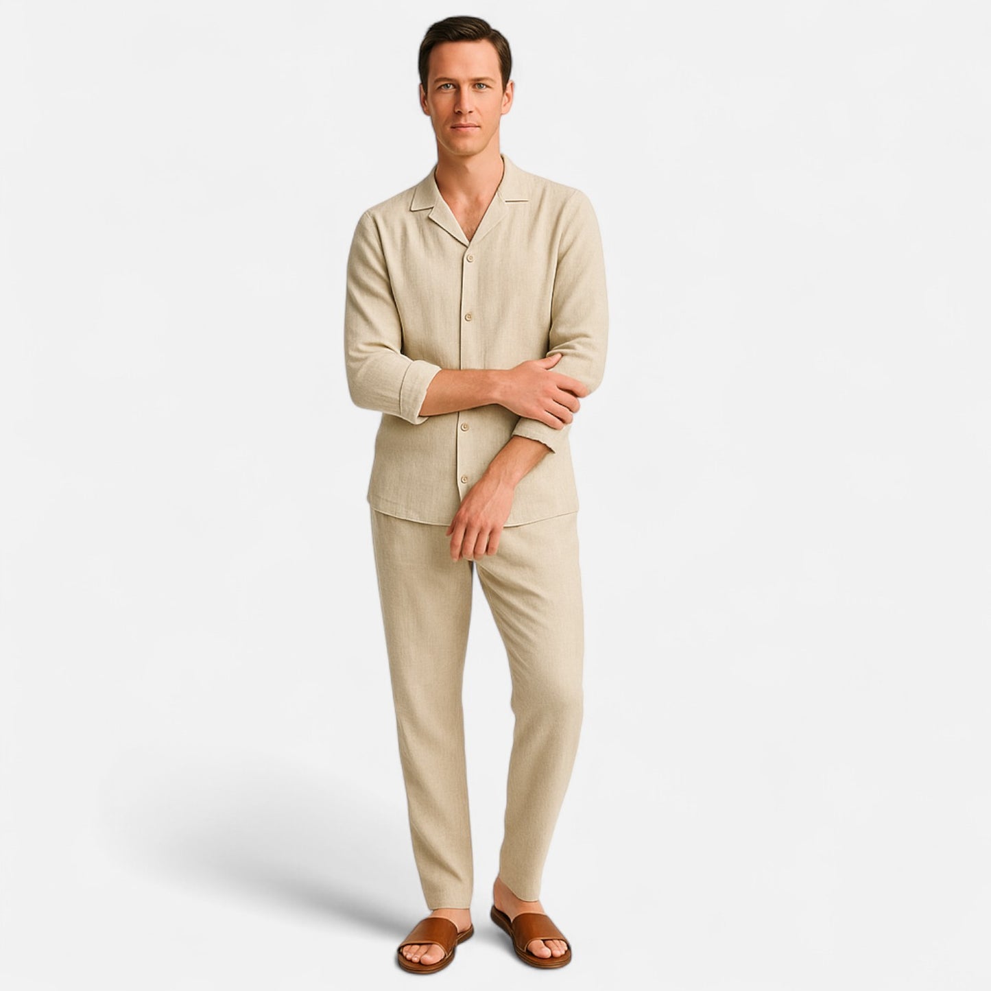 Valmoirmode | Men’s Linen Shirt & Trousers Set – Relaxed Summer Fit