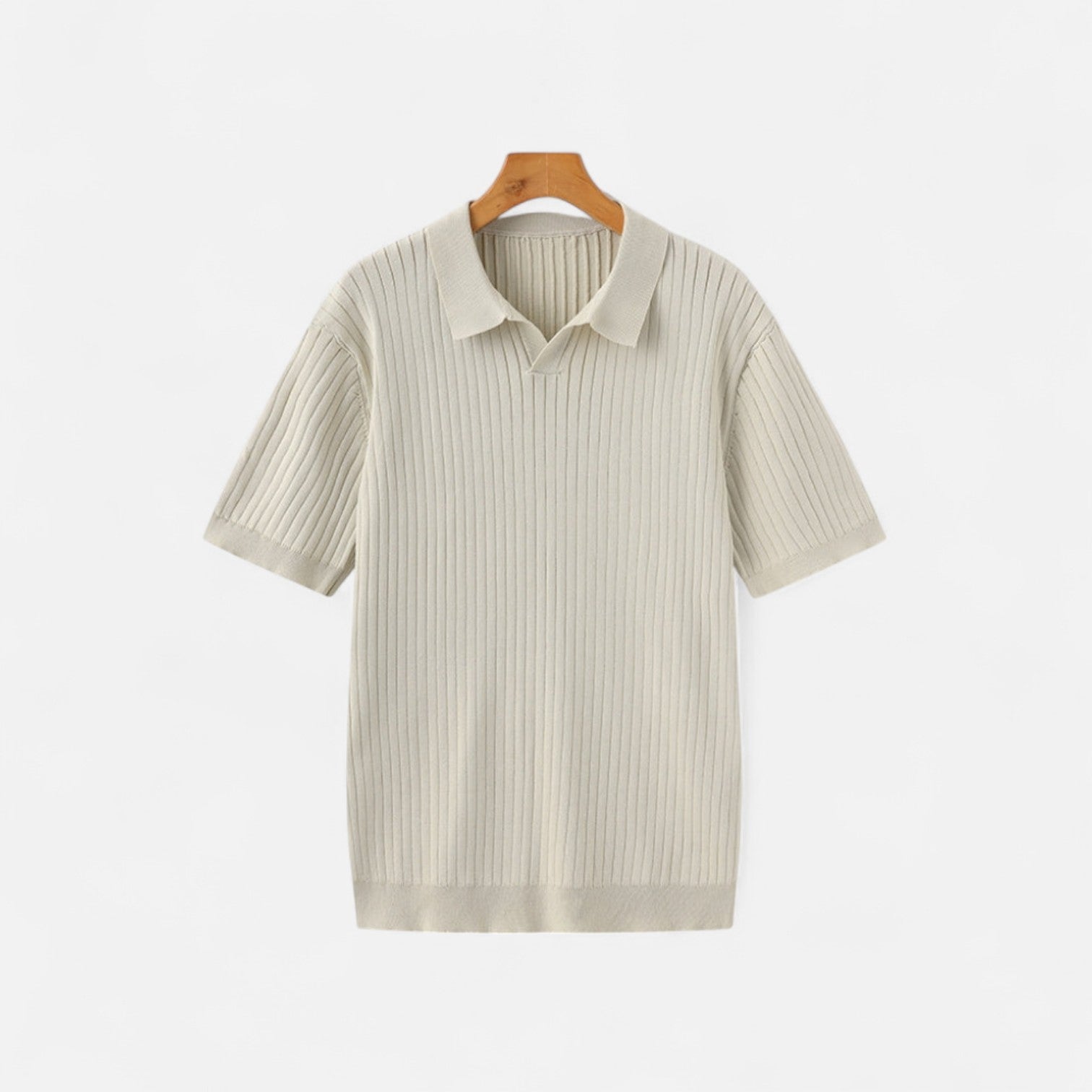Valmoirmode | Men's Premium Ribbed Polo Shirt – Contemporary Elegance