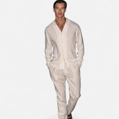 Valmoirmode | Men’s Linen Shirt & Trousers Set – Relaxed Summer Fit