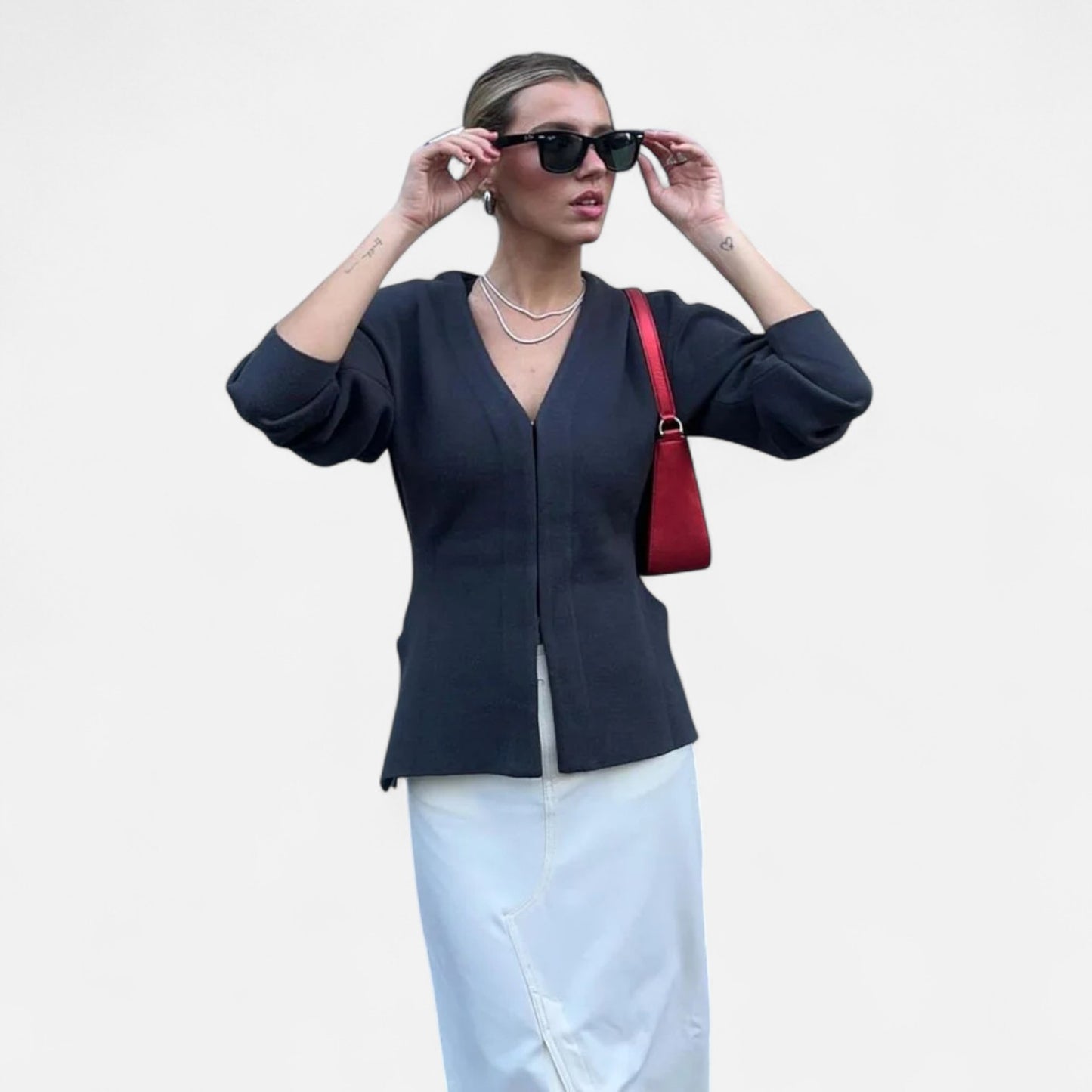 Valmoirmode | Women's 2-Piece Knit Skirt Set – Mini Skirt & Cardigan Co-ord