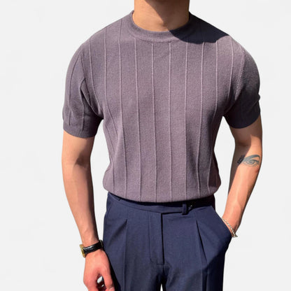 Valmoirmode | Men's Premium Ribbed Knit T-Shirt – Elevated Everyday Elegance