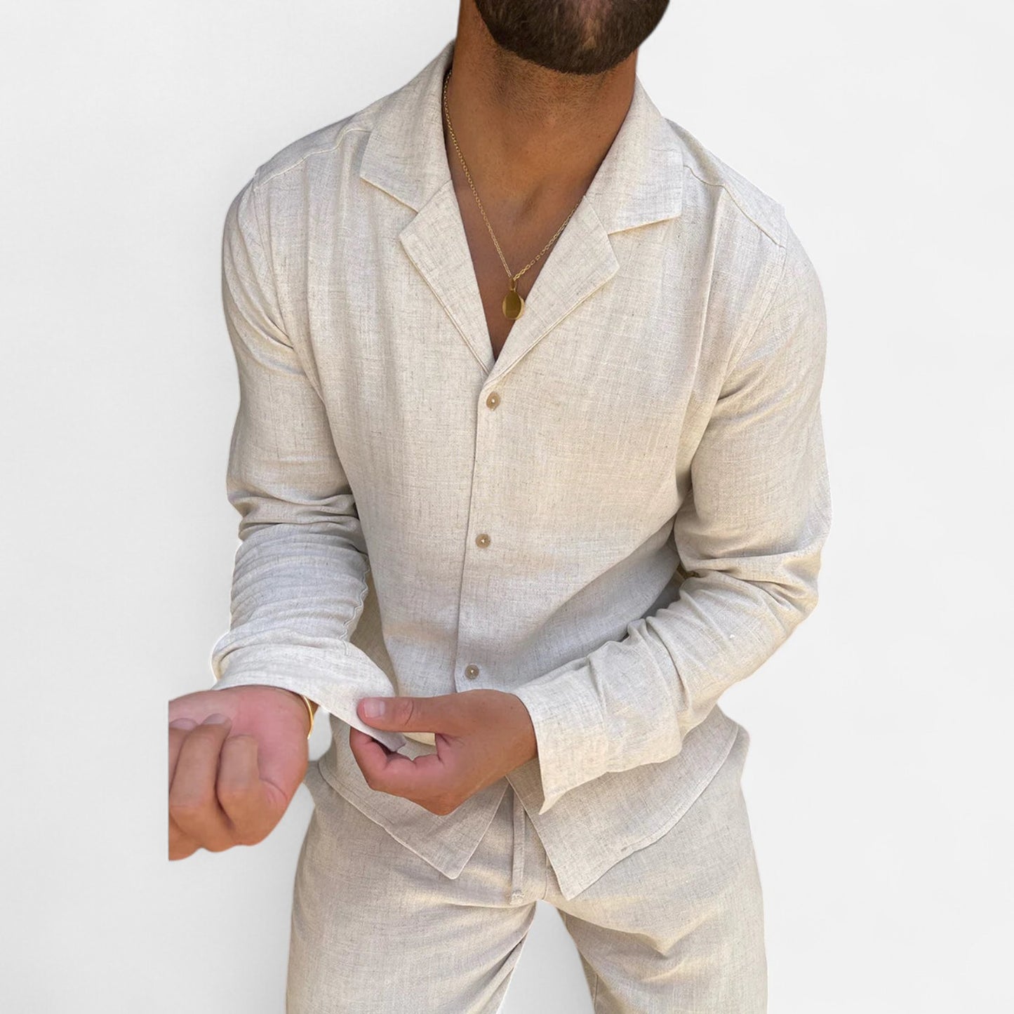 Valmoirmode | Men’s Linen Shirt & Trousers Set – Relaxed Summer Fit