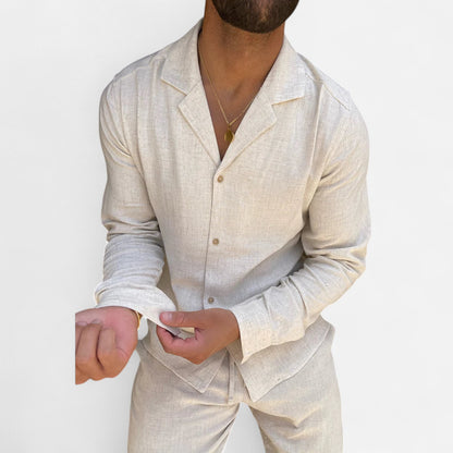 Valmoirmode | Men’s Linen Shirt & Trousers Set – Relaxed Summer Fit