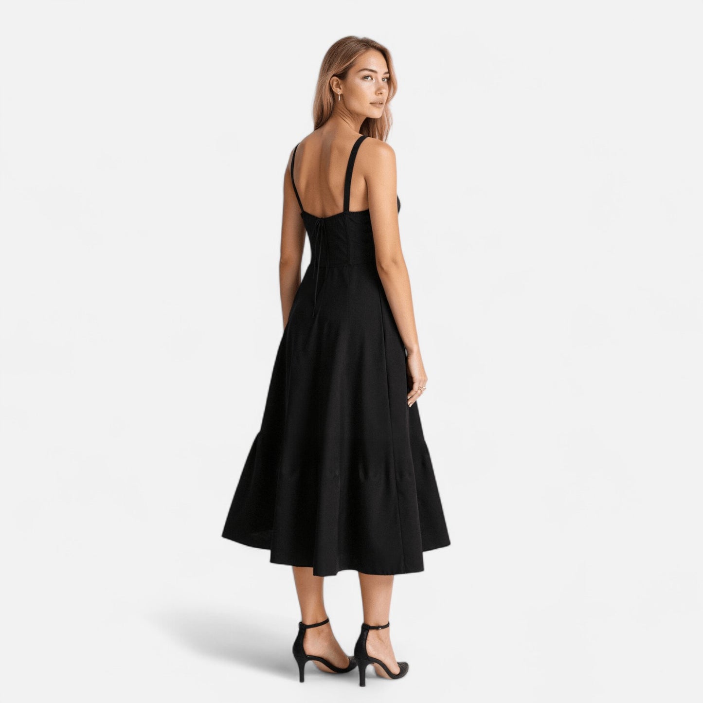 Valmoirmode | Kiana Floral Corset Midi Dress – Elegant Summer