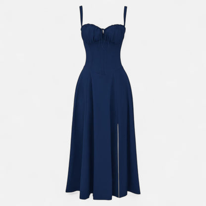 Valmoirmode | Kiana Floral Corset Midi Dress – Elegant Summer