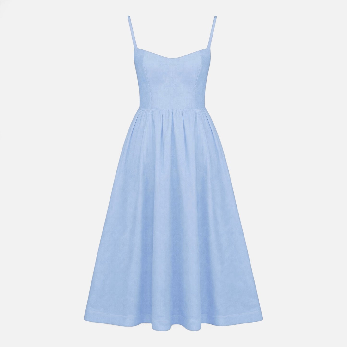 Valmoirmode | Women's Elegant A-Line Midi Dress with Spaghetti Straps – Effortless Summer Sophistication