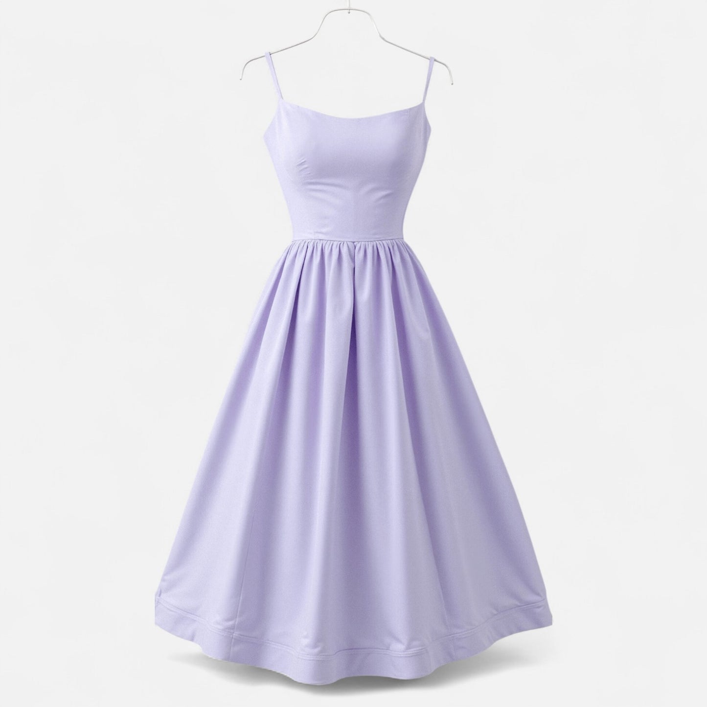 Valmoirmode | Women's Elegant A-Line Midi Dress with Spaghetti Straps – Effortless Summer Sophistication