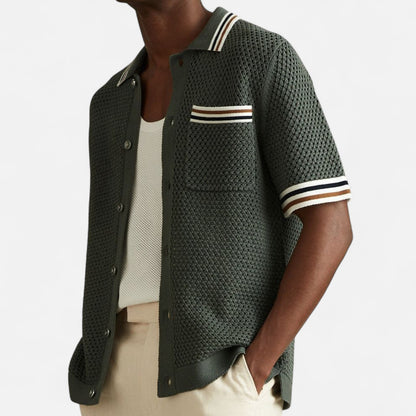Valmoirmode | Men’s Premium Knitted Polo Cardigan – Effortless Smart-Casual Layer