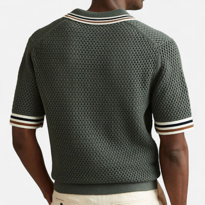 Valmoirmode | Men’s Premium Knitted Polo Cardigan – Effortless Smart-Casual Layer